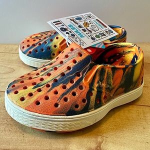 NATIVE Kids Miles Size C5 Slip-On Sneakers Orange Marbled NWT